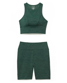 Adore Me Allie Tank & Short Set in color Jungle Green and shape pj