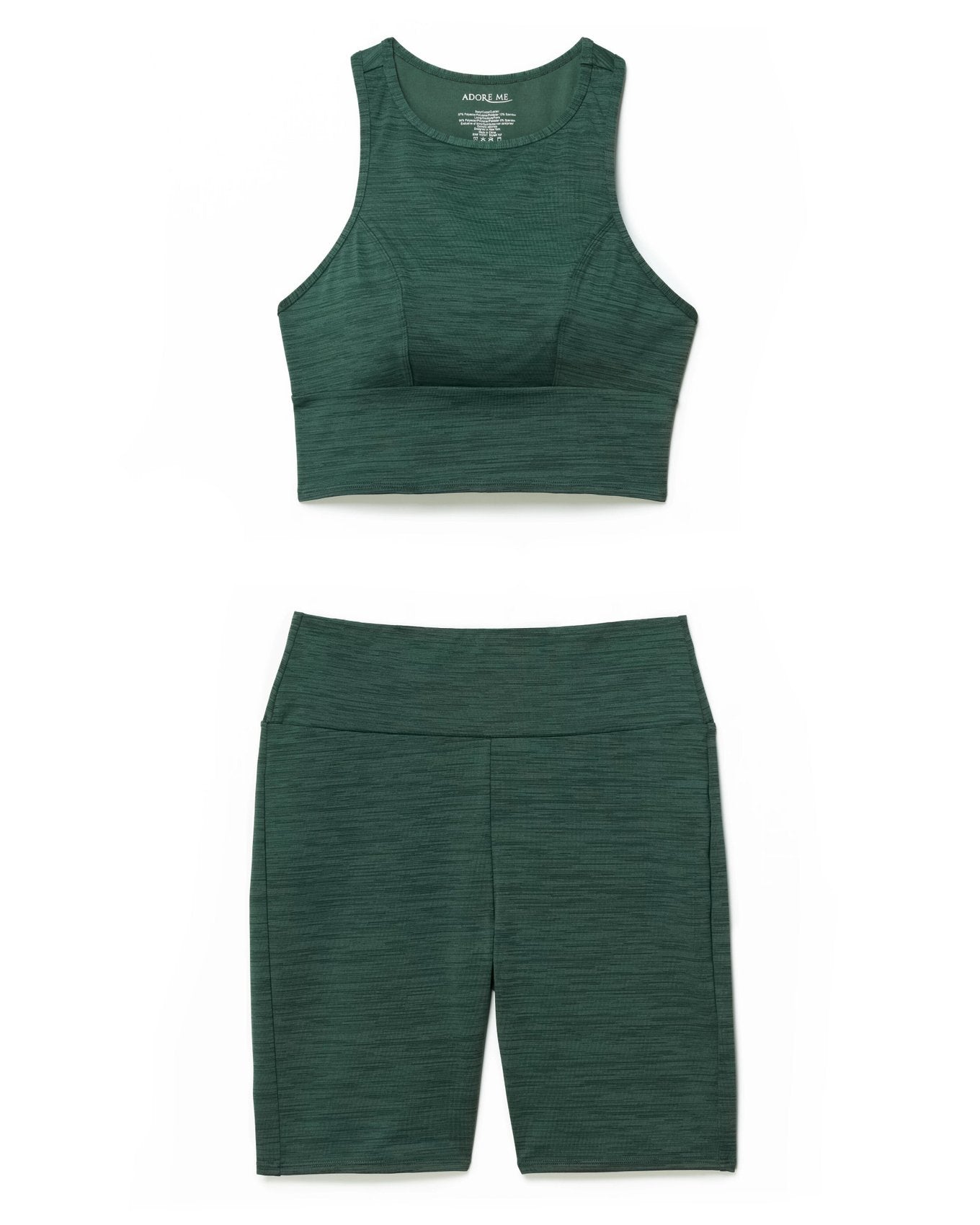 Adore Me Allie Tank & Short Set in color Jungle Green and shape pj