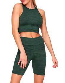 Adore Me Allie Tank & Short Set in color Jungle Green and shape pj