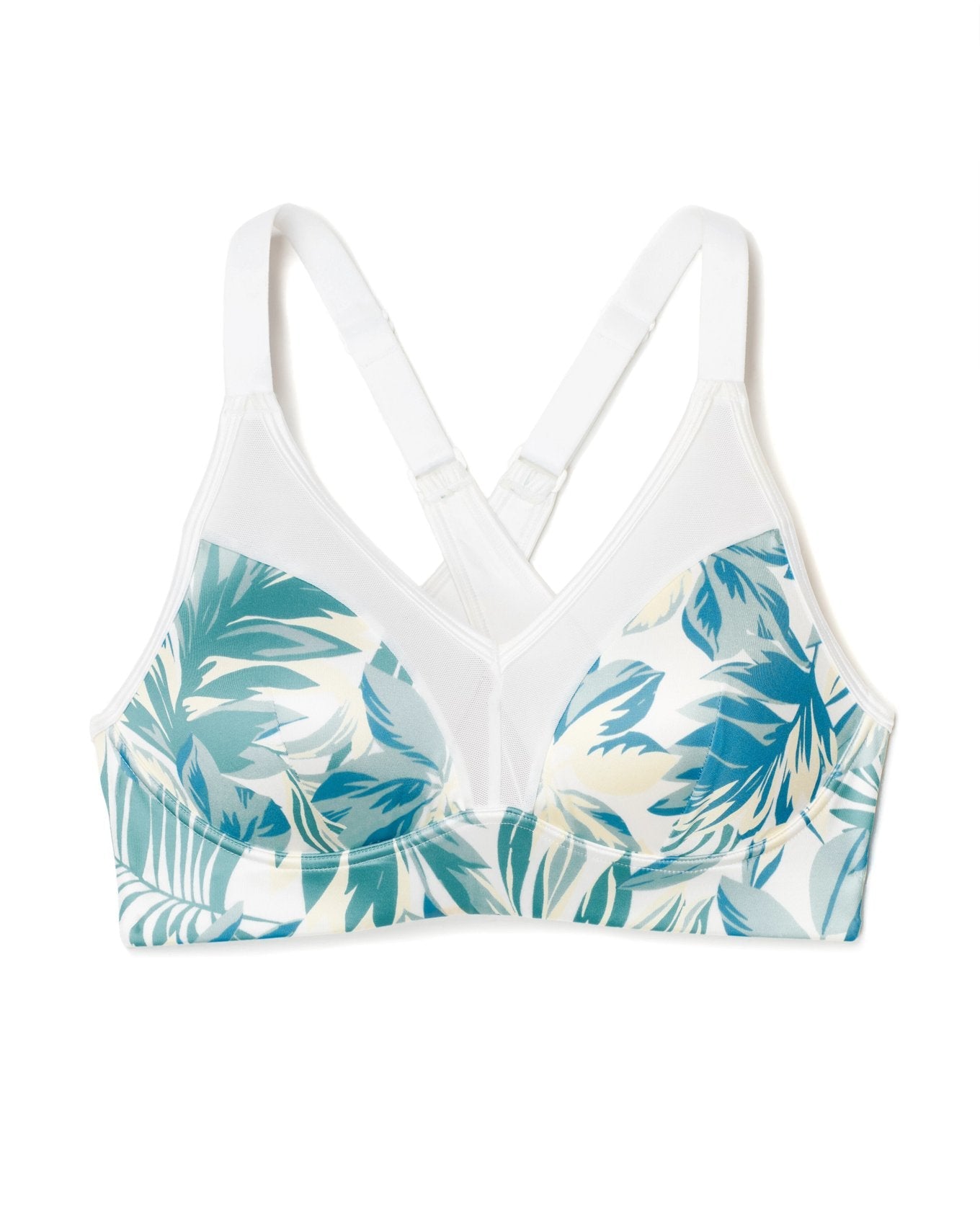Adore Me Ariza Medium-Impact Sports Bra in color Palm Paradise C02 and shape sports bra