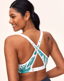 Adore Me Ariza Medium-Impact Sports Bra in color Palm Paradise C02 and shape sports bra