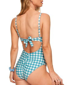 Adore Me Morgan One-Piece in color Gingham C03 and shape one piece