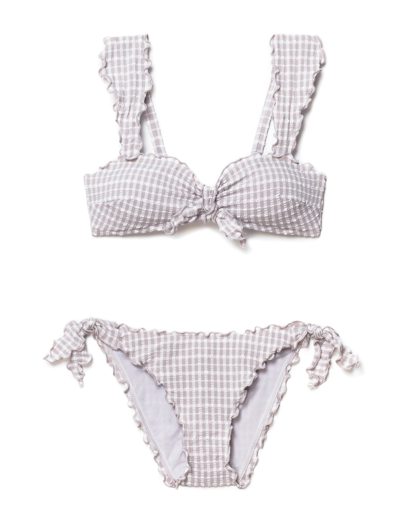 Adore Me Steph Bra in color Gingham- Raindrops and shape two piece
