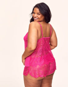 Adore Me Reign Camisole & Short Set in color Pink Yarrow and shape pj