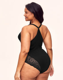Adore Me Emilia Bodysuit in color Jet Black and shape bodysuit