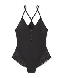 Adore Me Emilia Bodysuit in color Jet Black and shape bodysuit