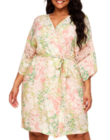Adore Me Desirae Robe in color Blooming Botanical C06 and shape robe