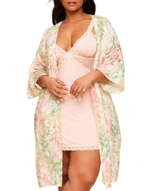 Adore Me Desirae Robe in color Blooming Botanical C06 and shape robe