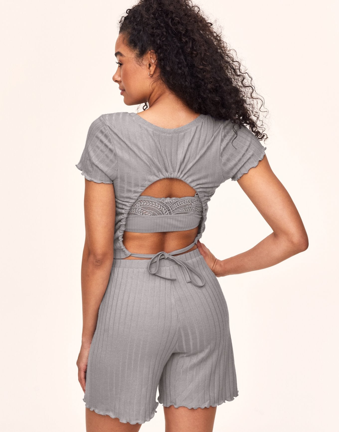 Adore Me Lilliana T-Shirt & Shorts Set in color Alloy and shape pj