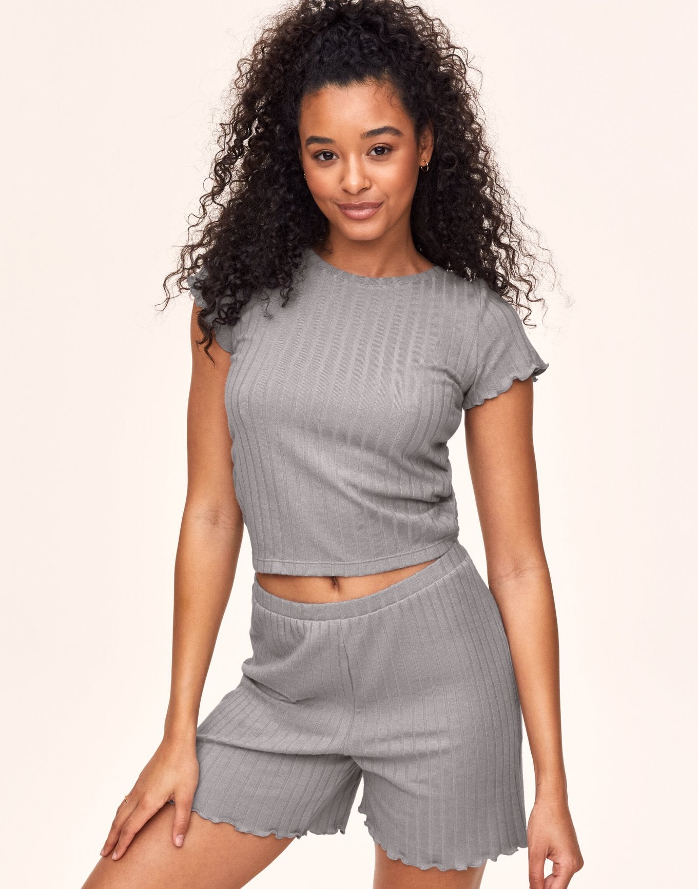 Adore Me Lilliana T-Shirt & Shorts Set in color Alloy and shape pj