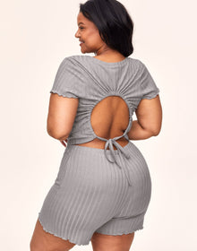 Adore Me Lilliana T-Shirt & Shorts Set in color Alloy and shape pj