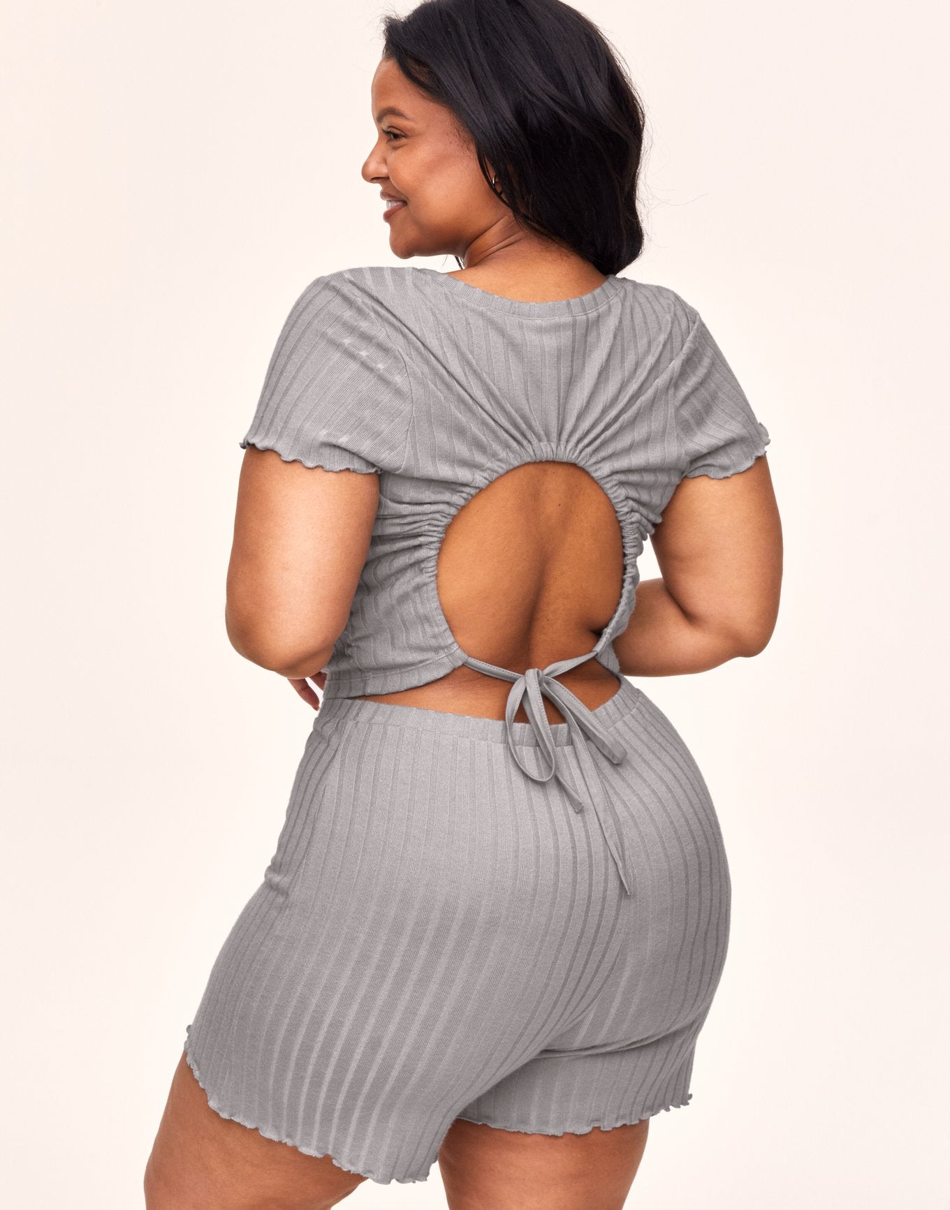 Adore Me Lilliana T-Shirt & Shorts Set in color Alloy and shape pj