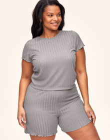 Adore Me Lilliana T-Shirt & Shorts Set in color Alloy and shape pj