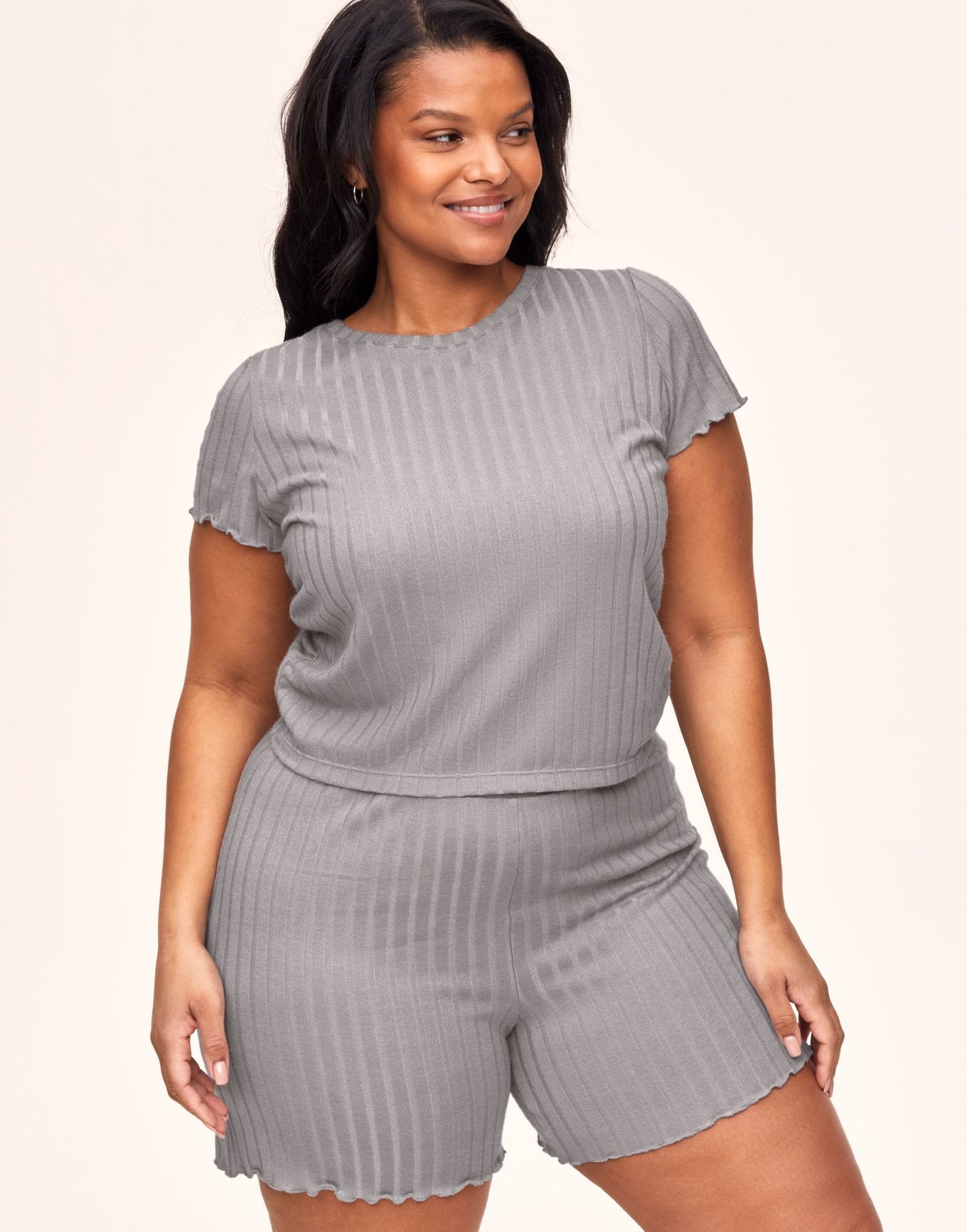 Adore Me Lilliana T-Shirt & Shorts Set in color Alloy and shape pj
