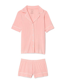 Adore Me Jayney Knit Short PJ Set in color Seashell Pink and shape pj