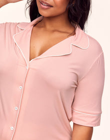Adore Me Jayney Knit Short PJ Set in color Seashell Pink and shape pj