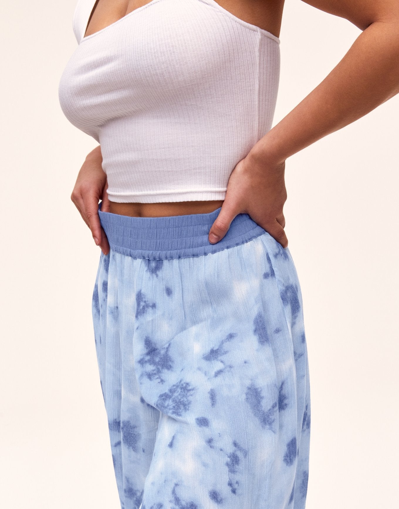 Adore Me Evi Tank & Pants Set in color Clouded Tie-Dye C01 and shape pj