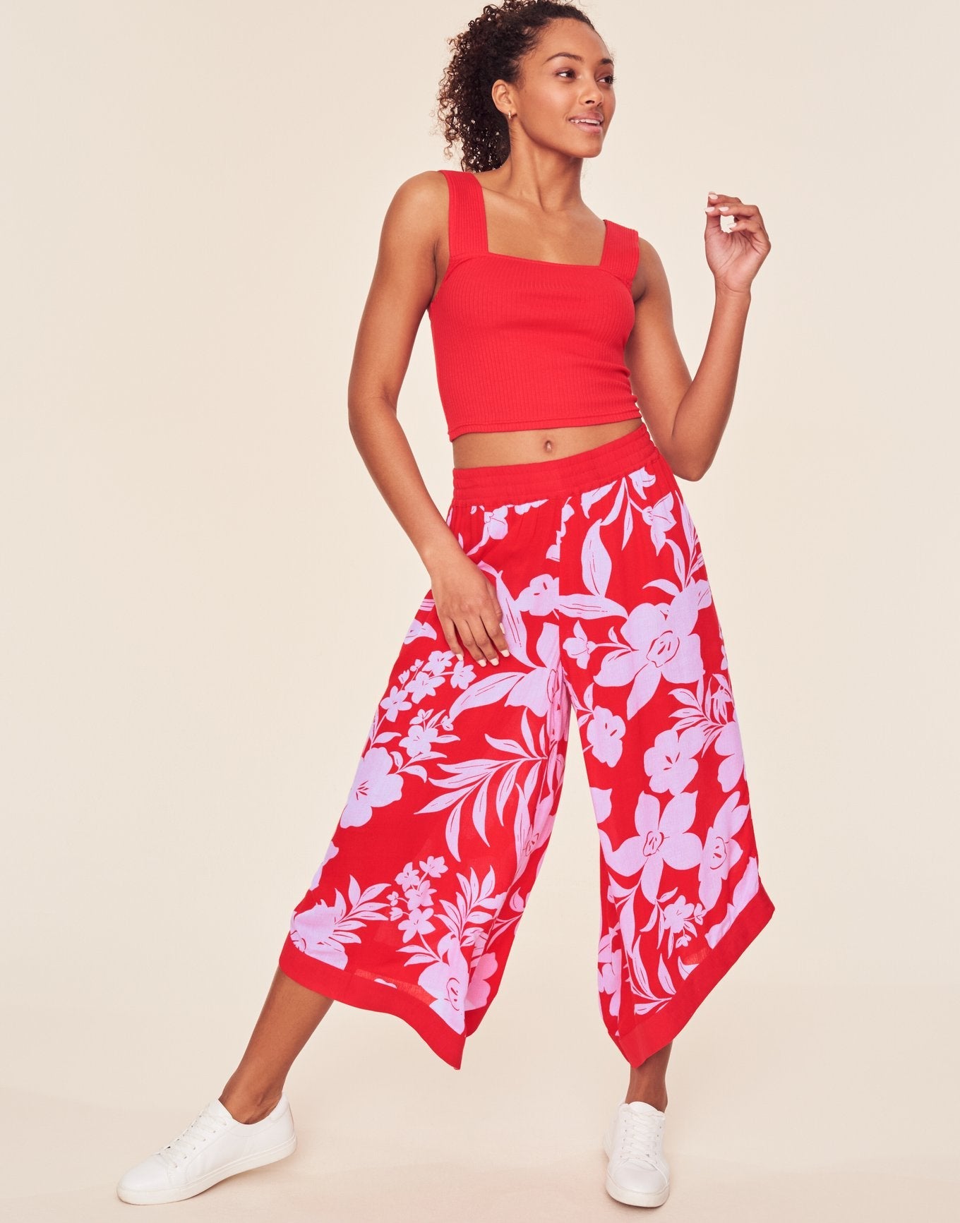 Adore Me Evi Tank & Pants Set in color Bold Botanicals C01 and shape pj