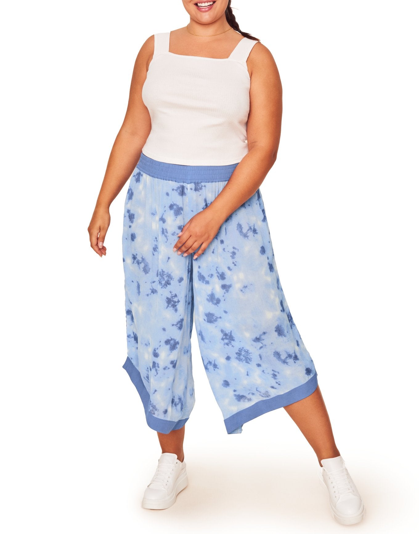 Adore Me Evi Tank & Pants Set in color Clouded Tie-Dye C01 and shape pj