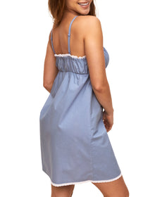 Adore Me Juliana Cotton Slip in color Purple Impression and shape slip