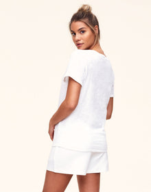 Adore Me Gabriella Cotton T-Shirt in color Bright White and shape pj