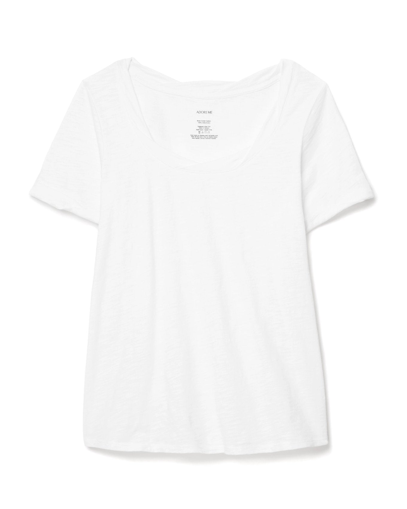 Adore Me Gabriella Cotton T-Shirt in color Bright White and shape pj