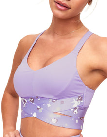 Adore Me Maven Medium-Impact Sports Bra in color Purple Rose and shape sports bra