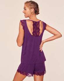 Adore Me Alaina Tank Top & Shorts Set in color Plum and shape pj