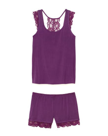 Adore Me Alaina Tank Top & Shorts Set in color Plum and shape pj