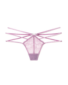 Adore Me Kimberly Strappy Brazilian Thong in color Dusty Lavender and shape thong