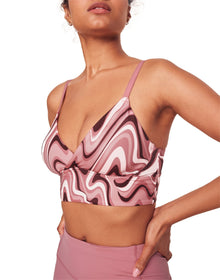 Adore Me Kali Low-Impact Sports Bra in color Feelin' Groovy C02 V2 and shape sports bra