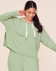 Adore Me Jilianne Cropped Hoodie in color Celadon Green and shape hoodie