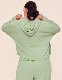 Adore Me Jilianne Cropped Hoodie in color Celadon Green and shape hoodie