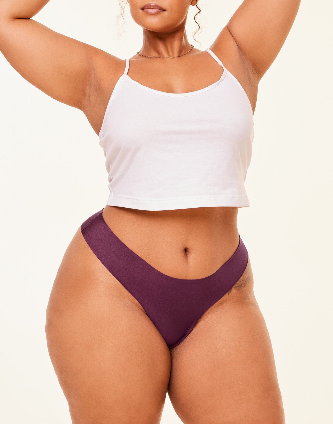 Adore Me Annie Thong in color Grape Wine and shape thong