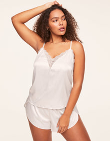 Adore Me Lainey Camisole & Short Set in color Sea Salt and shape pj