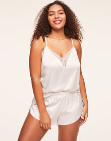 Adore Me Lainey Camisole & Short Set in color Sea Salt and shape pj