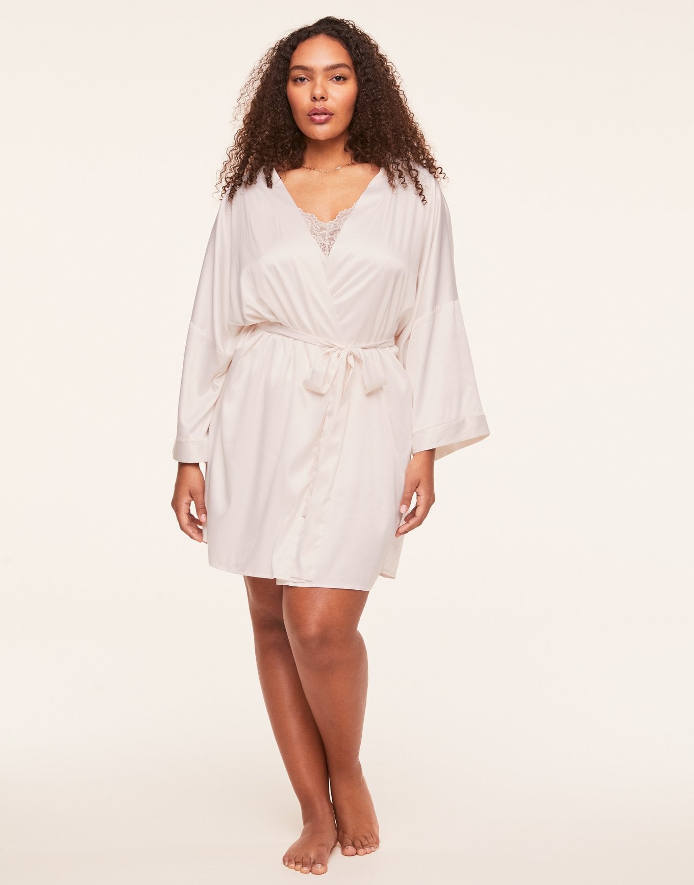 Adore Me Roxey Kimono Robe in color Sea Salt and shape robe