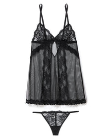 Adore Me Dixi Babydoll in color Jet Black and shape babydoll