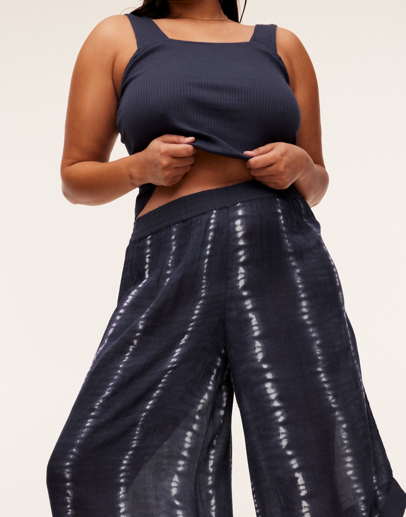 Adore Me Evi Top & Pant Set in color India Ink and shape pj