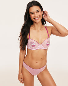 Adore Me Alyshia Unlined Demi in color AM Bday Cupcake Motif and shape demi
