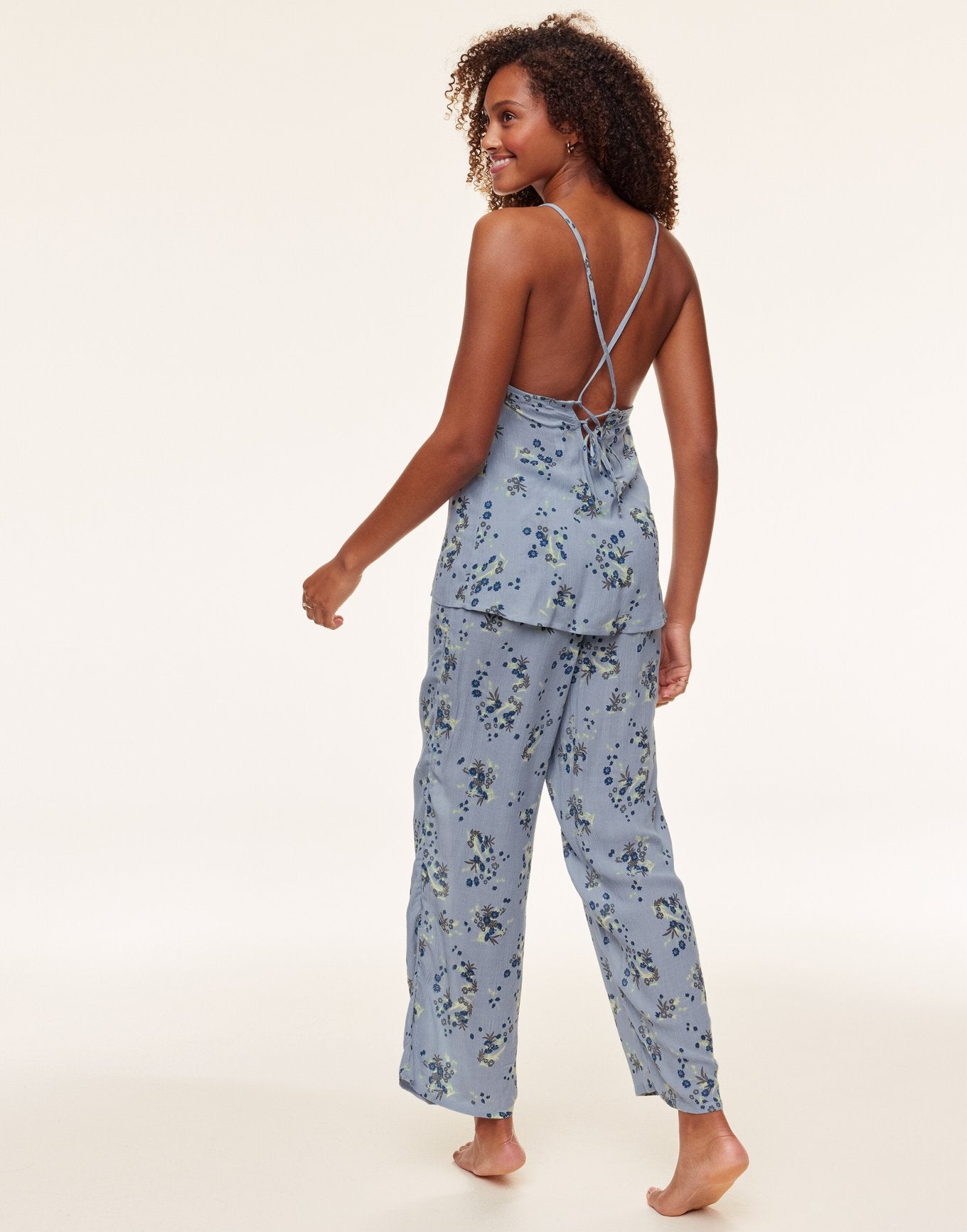 Adore Me Scout Cami and Pants Set in color Wistful Petals C03 V2 and shape pj