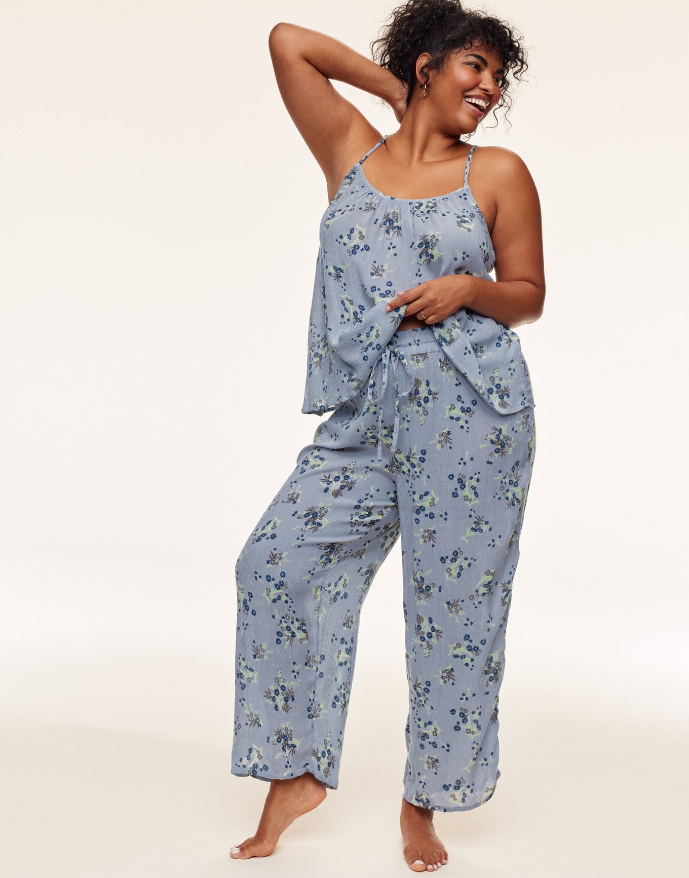 Adore Me Scout Cami and Pants Set in color Wistful Petals C03 V2 and shape pj