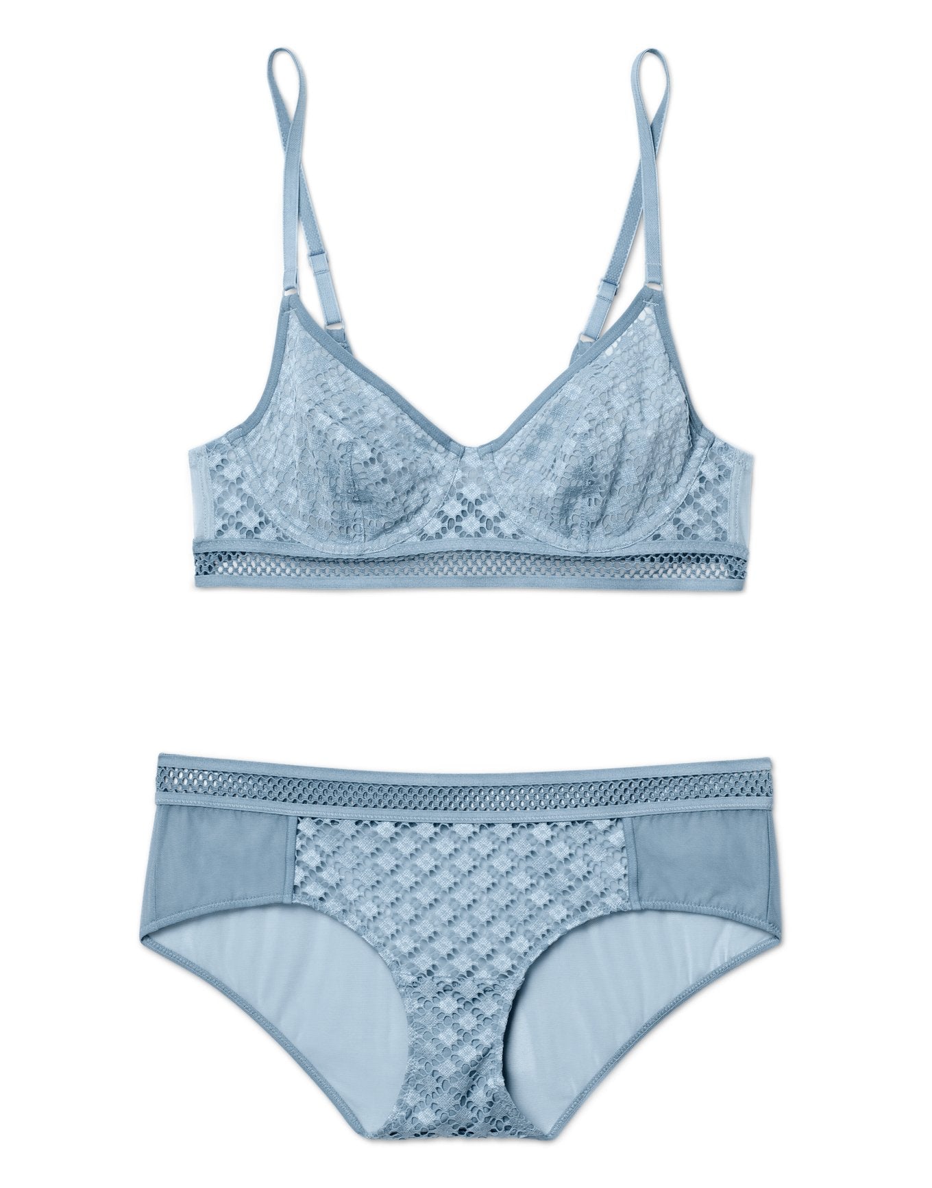 Adore Me Tatum Bra in color Ashley Blue and shape full coverage
