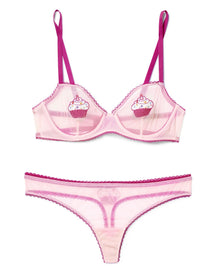 Adore Me Alyshia Unlined Demi in color AM Bday Cupcake Motif and shape demi