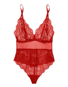 Adore Me Zora Bodysuit in color Molten Lava and shape bodysuit