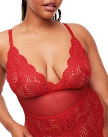 Adore Me Zora Bodysuit in color Molten Lava and shape bodysuit