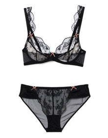 Adore Me Clera Unlined Bra in color Jet Black and shape demi