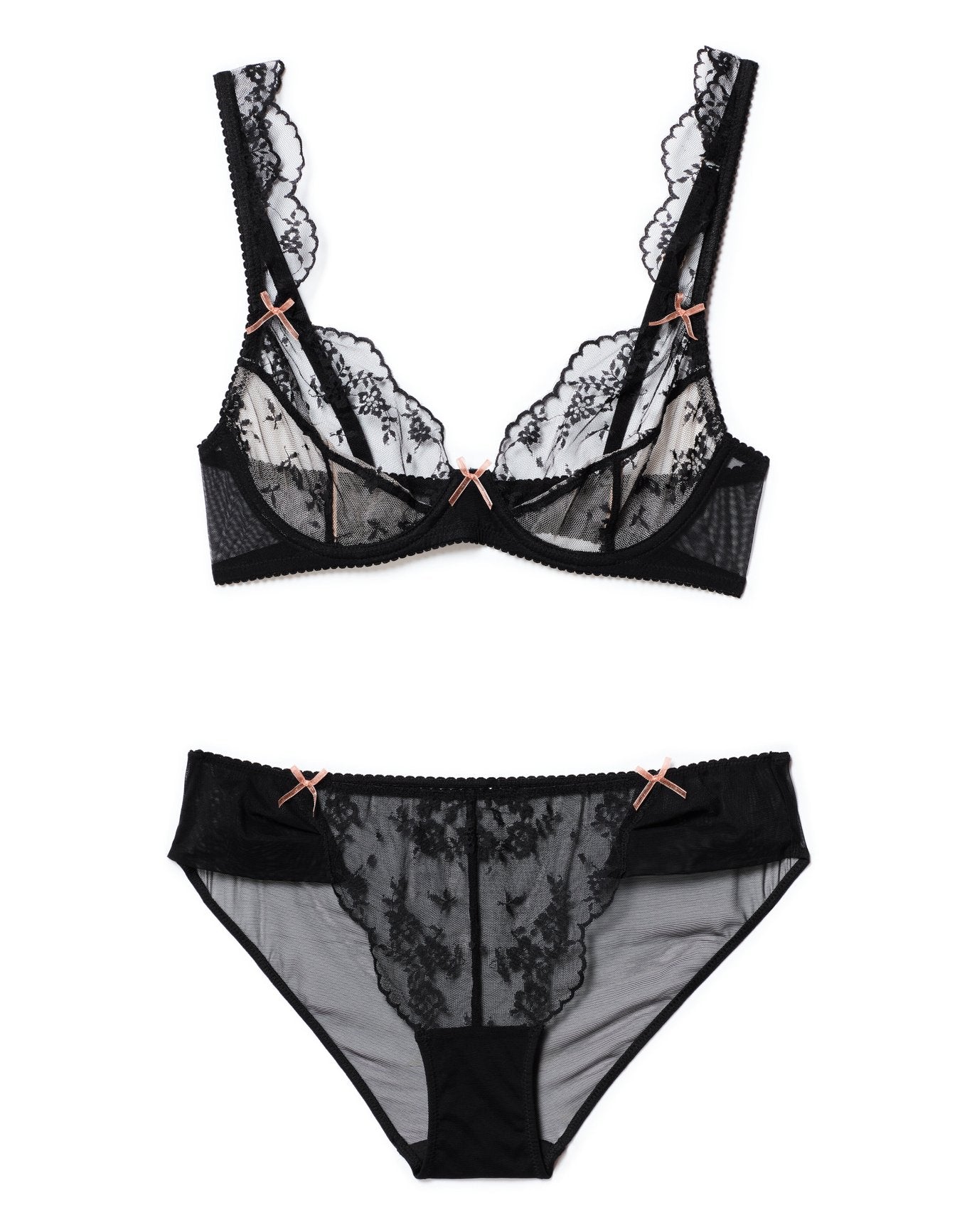 Adore Me Clera Unlined Bra in color Jet Black and shape demi