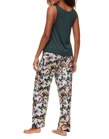 Adore Me Alania Tank & Pants Pajama Set in color Flying Butterflies C03 and shape pj