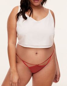 Adore Me Arena Crotchless Bikini in color Molten Lava and shape crotchless